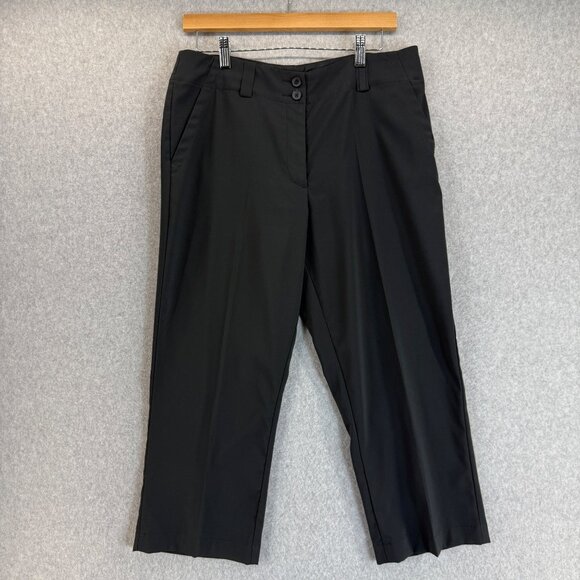 Nike Golf DriFit Tournament Crop Pants Womens Black Stretch Performance Size 8‎ - Picture 1 of 15